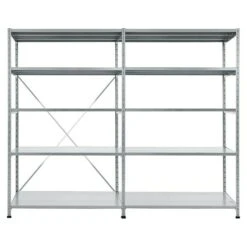 Scholz Metall-Lagerregal SE Länge: 500 Mm, Breite: 2.060 Mm, Höhe: 1.920 Mm, Traglast: 170 Kg/Boden, Anzahl Böden: 5 Stk.