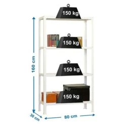 Simonrack Homeclick Metallregal Mini L X B X H: 30 X 80 X 160 Cm, Traglast: 150 Kg/Boden, Anzahl Böden: 4 Stk., Weiß 10 Simonrack Homeclick Metallregal Mini L X B X H: 30 X 80 X 160 Cm, Traglast: 150 Kg/Boden, Anzahl Böden: 4 Stk., Weiß -Heimwerkzeuge erkäufe 2024 12 4135