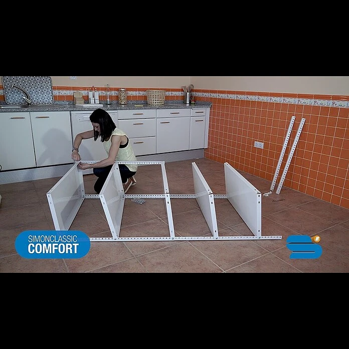 Simonrack Homeclick Metallregal Mini L X B X H: 30 X 80 X 160 Cm, Traglast: 150 Kg/Boden, Anzahl Böden: 4 Stk., Weiß 7 Simonrack Homeclick Metallregal Mini L X B X H: 30 X 80 X 160 Cm, Traglast: 150 Kg/Boden, Anzahl Böden: 4 Stk., Weiß – Bild 5