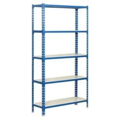 Simonrack Simonclick Metallregal Super Plus L X B X H: 40 X 110 X 200 Cm, Traglast: 180 Kg/Boden, Anzahl Böden: 5 Stk., Stecken, Blau/Weiß