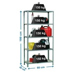 Simonrack Maderclick Metallregal Mini L X B X H: 40 X 80 X 180 Cm, Traglast: 150 Kg/Boden, Anzahl Böden: 5 Stk., Grau 8 Simonrack Maderclick Metallregal Mini L X B X H: 40 X 80 X 180 Cm, Traglast: 150 Kg/Boden, Anzahl Böden: 5 Stk., Grau -Heimwerkzeuge erkäufe 2024 12 4161