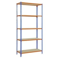 Simonrack Maderclick Metallregal Mega Plus L X B X H: 50 X 120 X 200 Cm, Traglast: 200 Kg/Boden, Anzahl Böden: 5 Stk., Stecken, Blau/Orange