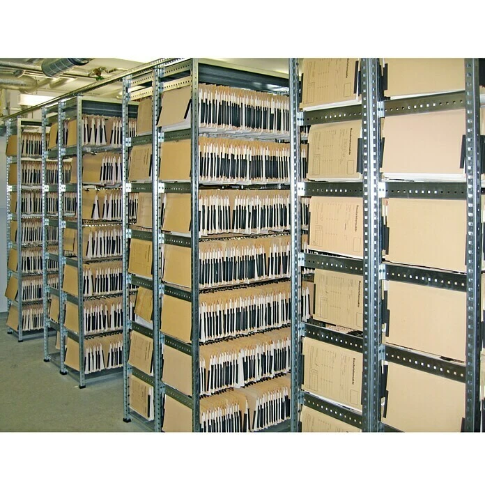 Scholz System Metall-Registraturregal Anbauelement 430 X 1.010 X 1.980 Mm, Traglast: 140 Kg/Boden, Stecken 4 Scholz System Metall-Registraturregal Anbauelement 430 X 1.010 X 1.980 Mm, Traglast: 140 Kg/Boden, Stecken – Bild 2