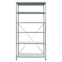 Scholz Metall-Lagerregal Grundelement Länge: 600 Mm, Breite: 1.050 Mm, Höhe: 2.280 Mm, Traglast: 200 Kg/Boden, Anzahl Böden: 6 Stk.