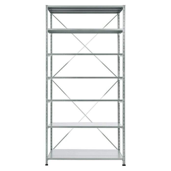 Scholz Metall-Lagerregal Grundelement Länge: 500 Mm, Breite: 1.250 Mm, Höhe: 2.640 Mm, Traglast: 150 Kg/Boden, Anzahl Böden: 7 Stk. 3 Scholz Metall-Lagerregal Grundelement Länge: 500 Mm, Breite: 1.250 Mm, Höhe: 2.640 Mm, Traglast: 150 Kg/Boden, Anzahl Böden: 7 Stk.