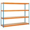 Simonrack Simonforte Metall-Schwerlastregal L X B X H: 45 X 240 X 200 Cm, Traglast: 400 Kg/Boden, Anzahl Böden: 4, Blau/Orange -Heimwerkzeuge erkäufe 2024 12 4259