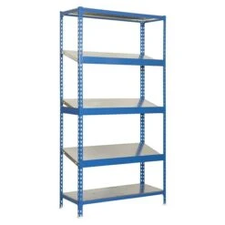 Simonrack Simonclick Metallregal Simonexpo L X B X H: 50 X 100 X 200 Cm, Traglast: 200 Kg/Boden, Anzahl Böden: 5 Stk., Montageart: Stecken, Blau