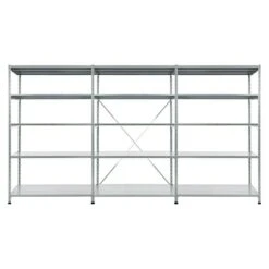 Scholz Metall-Lagerregal SE Länge: 500 Mm, Breite: 3.070 Mm, Höhe: 1.920 Mm, Traglast: 170 Kg/Boden, Anzahl Böden: 5 Stk.