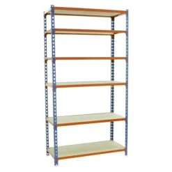 Simonrack Maderclick Metallregal Mega Plus L X B X H: 40 X 120 X 250 Cm, Traglast: 150 Kg/Boden, Anzahl Böden: 6 Stk., Stecken, Blau/Orange