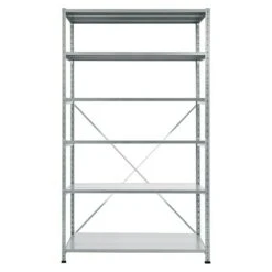 Scholz Metall-Lagerregal Grundelement Länge: 800 Mm, Breite: 1.250 Mm, Höhe: 2.280 Mm, Traglast: 240 Kg/Boden, Anzahl Böden: 6 Stk.