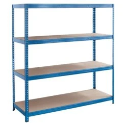 Regalux Metall-Schwerlastregal XXL L X B X H: 60 X 160 X 185 Cm, Traglast: 350 Kg/Boden, Anzahl Böden: 4 Stk., Stecken, Blau