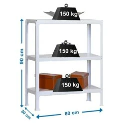 Simonrack Homeclick Metallregal Mini L X B X H: 30 X 80 X 90 Cm, Traglast: 150 Kg/Boden, Anzahl Böden: 3 Stk., Weiß -Heimwerkzeuge erkäufe 2024 12 4337