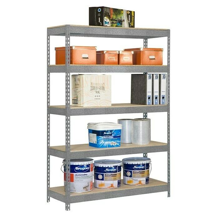 Simonrack Bricoforte Metall-Schwerlastregal L X B X H: 60 X 100 X 200 Cm, Traglast: 300 Kg/Boden, Anzahl Böden: 5, Silber, Material Boden: Holz 3 Simonrack Bricoforte Metall-Schwerlastregal L X B X H: 60 X 100 X 200 Cm, Traglast: 300 Kg/Boden, Anzahl Böden: 5, Silber, Material Boden: Holz