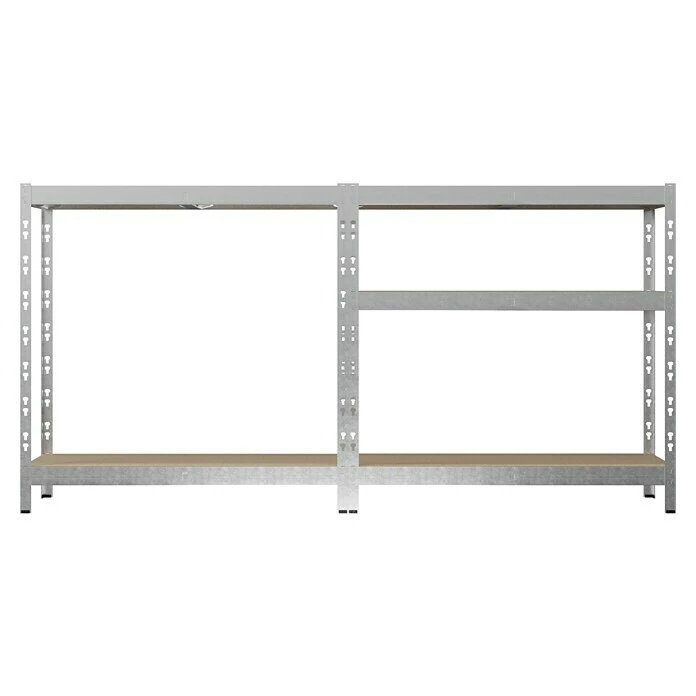 Regalux Metall-Schwerlastregal L X B X H: 40 X 90 X 180 Cm, Traglast: 175 Kg/Boden, Anzahl Böden: 5 Stk., Stecken, Silber 4 Regalux Metall-Schwerlastregal L X B X H: 40 X 90 X 180 Cm, Traglast: 175 Kg/Boden, Anzahl Böden: 5 Stk., Stecken, Silber – Bild 2
