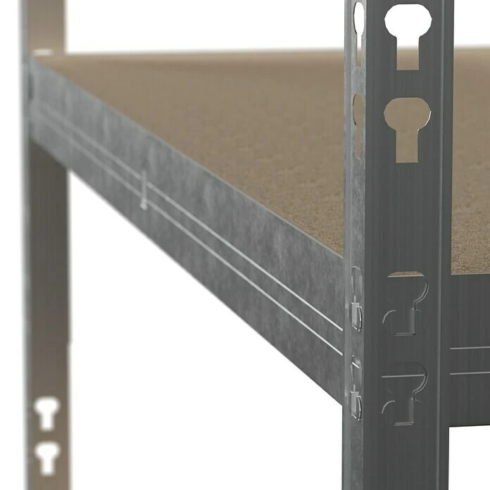 Regalux Metall-Schwerlastregal L X B X H: 40 X 90 X 180 Cm, Traglast: 175 Kg/Boden, Anzahl Böden: 5 Stk., Stecken, Silber 8 Regalux Metall-Schwerlastregal L X B X H: 40 X 90 X 180 Cm, Traglast: 175 Kg/Boden, Anzahl Böden: 5 Stk., Stecken, Silber – Bild 6
