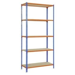 Simonrack Maderclick Metallregal Mini L X B X H: 40 X 80 X 180 Cm, Traglast: 150 Kg/Boden, Anzahl Böden: 5 Stk., Blau/Orange