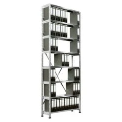 Scholz Aktenregal Grundelement Länge: 1.250 Mm, Breite: 300 Mm, Höhe: 2.640 Mm, Traglast: 60 Kg/Boden, Anzahl Böden: 8 Stk.