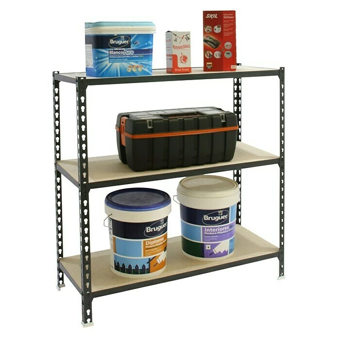 Simonrack Maderclick Metallregal Mega Plus L X B X H: 30 X 120 X 90 Cm, Traglast: 150 Kg/Boden, Anzahl Böden: 3 Stk., Stecken, Anthrazitgrau 4 Simonrack Maderclick Metallregal Mega Plus L X B X H: 30 X 120 X 90 Cm, Traglast: 150 Kg/Boden, Anzahl Böden: 3 Stk., Stecken, Anthrazitgrau – Bild 2