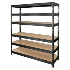 Metall-Schwerlastregal L X B X H: 50 X 120 X 180 Cm, Traglast: 300 Kg/Boden, Stecken, Schwarz