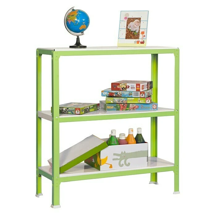 Simonrack Homeclick Metallregal Mini L X B X H: 40 X 80 X 90 Cm, Traglast: 150 Kg/Boden, Anzahl Böden: 3 Stk., Grün 4 Simonrack Homeclick Metallregal Mini L X B X H: 40 X 80 X 90 Cm, Traglast: 150 Kg/Boden, Anzahl Böden: 3 Stk., Grün – Bild 2