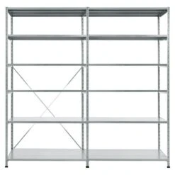 Scholz Metall-Lagerregal SE Länge: 400 Mm, Breite: 2.060 Mm, Höhe: 2.280 Mm, Traglast: 140 Kg/Boden, Anzahl Böden: 6 Stk.