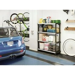 Kunststoffregal Fused L X B X H: 45,7 X 121,9 X 155,1 Cm, Traglast: 180 Kg/Boden, Anzahl Böden: 4 Stk., Stecken, Schwarz -Heimwerkzeuge erkäufe 2024 12 4511