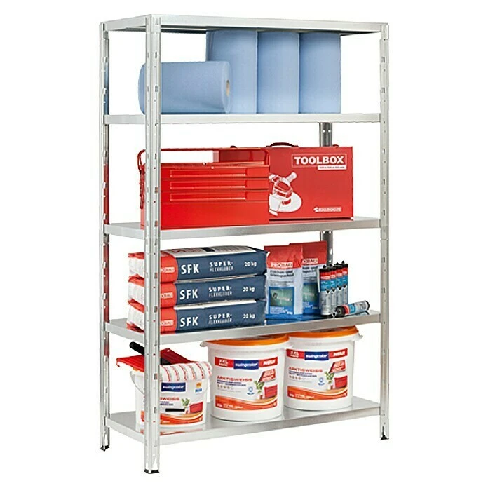 Regalux Metall-Schwerlastregal 50 X 120 X 188 Cm, Traglast: 200 Kg/Boden 4 Regalux Metall-Schwerlastregal 50 X 120 X 188 Cm, Traglast: 200 Kg/Boden – Bild 2