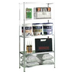 Simonrack Comfort Metallregal L X B X H: 30 X 100 X 200 Cm, Traglast: 100 Kg/Boden, Anzahl Böden: 5 Stk., Schrauben, Silber -Heimwerkzeuge erkäufe 2024 12 4539