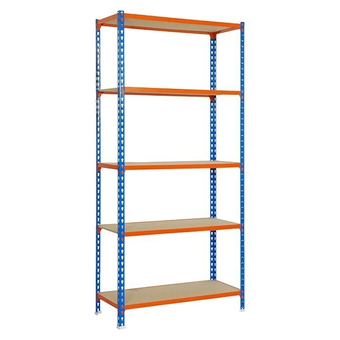 Simonrack Maderclick Metallregal Plus L X B X H: 50 X 100 X 200 Cm, Traglast: 150 Kg/Boden, Anzahl Böden: 5, Stecken, Blau/Orange 3 Simonrack Maderclick Metallregal Plus L X B X H: 50 X 100 X 200 Cm, Traglast: 150 Kg/Boden, Anzahl Böden: 5, Stecken, Blau/Orange