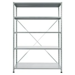 Scholz Metall-Lagerregal Grundelement Länge: 600 Mm, Breite: 1.250 Mm, Höhe: 1.920 Mm, Traglast: 180 Kg/Boden, Anzahl Böden: 5 Stk.