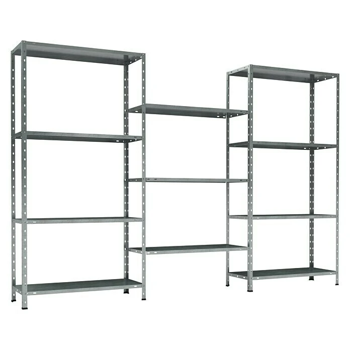 TKT Metallregal L X B X H: 30 X 225 X 150 Cm, Traglast: 30 Kg/Boden, Anzahl Böden: 11 Stk., Schrauben, Silber 3 TKT Metallregal L X B X H: 30 X 225 X 150 Cm, Traglast: 30 Kg/Boden, Anzahl Böden: 11 Stk., Schrauben, Silber