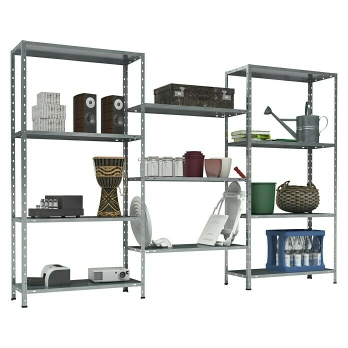 TKT Metallregal L X B X H: 30 X 225 X 150 Cm, Traglast: 30 Kg/Boden, Anzahl Böden: 11 Stk., Schrauben, Silber 4 TKT Metallregal L X B X H: 30 X 225 X 150 Cm, Traglast: 30 Kg/Boden, Anzahl Böden: 11 Stk., Schrauben, Silber – Bild 2