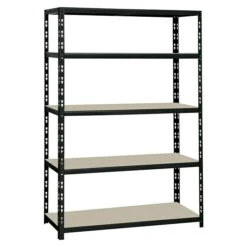 Regalux Metall-Schwerlastregal XL L X B X H: 50 X 120 X 180 Cm, Traglast: 290 Kg/Boden, Anzahl Böden: 5 Stk., Stecken, Schwarz