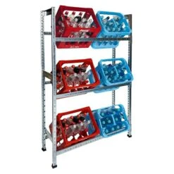 Scholz System Metall-Getränkekistenregal 320 X 1.050 X 1.800 Mm, Traglast: 100 Kg/Boden, Geeignet Für: Bis Zu 9 Getränkekisten