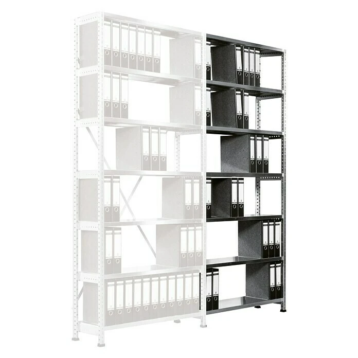 Scholz Aktenregal Anbauelement Länge: 1.210 Mm, Breite: 300 Mm, Höhe: 2.280 Mm, Traglast: 60 Kg/Boden, Anzahl Böden: 7 Stk. 4 Scholz Aktenregal Anbauelement Länge: 1.210 Mm, Breite: 300 Mm, Höhe: 2.280 Mm, Traglast: 60 Kg/Boden, Anzahl Böden: 7 Stk. – Bild 2