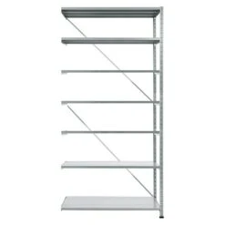Scholz Metall-Lagerregal Anbauelement Länge: 500 Mm, Breite: 1.210 Mm, Höhe: 3.000 Mm, Traglast: 150 Kg/Boden, Anzahl Böden: 7 Stk.