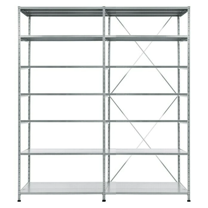 Scholz Metall-Lagerregal SE Länge: 400 Mm, Breite: 2.060 Mm, Höhe: 3.000 Mm, Traglast: 140 Kg/Boden, Anzahl Böden: 7 Stk. 3 Scholz Metall-Lagerregal SE Länge: 400 Mm, Breite: 2.060 Mm, Höhe: 3.000 Mm, Traglast: 140 Kg/Boden, Anzahl Böden: 7 Stk.