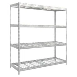 Simonrack Ecoforte Metall-Schwerlastregal Rex L X B X H: 60 X 180 X 200 Cm, Traglast: 400 Kg/Boden, Anzahl Böden: 4 Stk., Silber