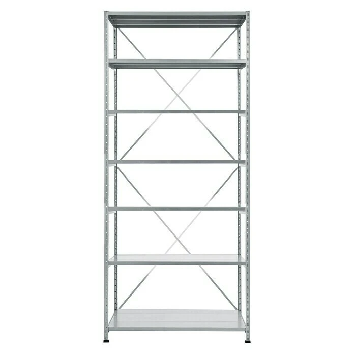 Scholz Metall-Lagerregal Grundelement Länge: 200 Mm, Breite: 1.050 Mm, Höhe: 2.640 Mm, Traglast: 70 Kg/Boden, Anzahl Böden: 7 Stk. 3 Scholz Metall-Lagerregal Grundelement Länge: 200 Mm, Breite: 1.050 Mm, Höhe: 2.640 Mm, Traglast: 70 Kg/Boden, Anzahl Böden: 7 Stk.