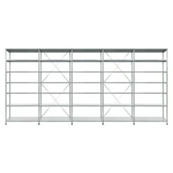 Scholz Metall-Lagerregal SE Länge: 600 Mm, Breite: 5.090 Mm, Höhe: 2.640 Mm, Traglast: 200 Kg/Boden, Anzahl Böden: 7 Stk.