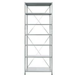 Scholz Metall-Lagerregal Grundelement Länge: 200 Mm, Breite: 850 Mm, Höhe: 3.000 Mm, Traglast: 100 Kg/Boden, Anzahl Böden: 7 Stk.