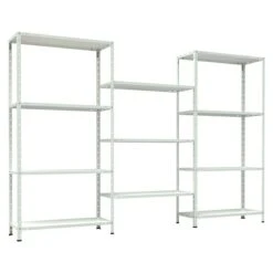 TKT Metallregal L X B X H: 30 X 225 X 150 Cm, Traglast: 30 Kg/Boden, Anzahl Böden: 11 Stk., Schrauben, Weiß