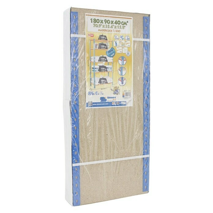 Simonrack Maderclick Metallregal Plus L X B X H: 40 X 100 X 200 Cm, Traglast: 150 Kg/Boden, Anzahl Böden: 5, Stecken, Blau/Orange 8 Simonrack Maderclick Metallregal Plus L X B X H: 40 X 100 X 200 Cm, Traglast: 150 Kg/Boden, Anzahl Böden: 5, Stecken, Blau/Orange – Bild 6