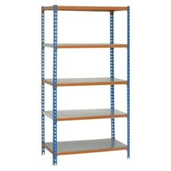 Simonrack Simonclick Metallregal Mini L X B X H: 40 X 80 X 180 Cm, Traglast: 180 Kg/Boden, Anzahl Böden: 5 Stk., Stecken, Blau/Orange