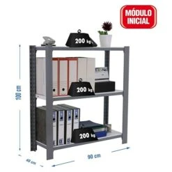 Simonrack Simonoffice Aktenregal Grundelement L X B X H: 40 X 90 X 100 Cm, Traglast: 200 Kg/Boden, Anzahl Böden: 3, Grau -Heimwerkzeuge erkäufe 2024 12 4909
