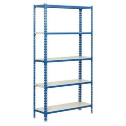 Simonrack Simonclick Metallregal Mini L X B X H: 40 X 80 X 180 Cm, Traglast: 180 Kg/Boden, Anzahl Böden: 5 Stk., Stecken, Blau/Weiß
