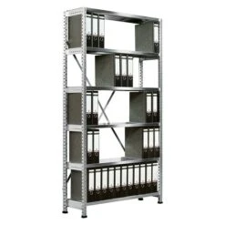 Scholz Aktenregal Grundelement Länge: 850 Mm, Breite: 300 Mm, Höhe: 1.920 Mm, Traglast: 100 Kg/Boden, Anzahl Böden: 6 Stk.