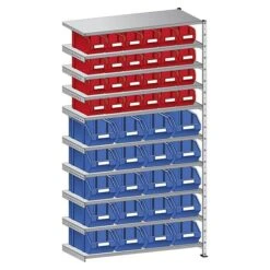 Scholz System Metall-Sichtlagerkastenregal Anbauelement S300 320 X 1.010 X 1.920 Mm, Traglast: 90 Kg/Boden, Stecken