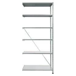 Scholz Metall-Lagerregal Anbauelement Länge: 600 Mm, Breite: 810 Mm, Höhe: 2.280 Mm, Traglast: 260 Kg/Boden, Anzahl Böden: 6 Stk.