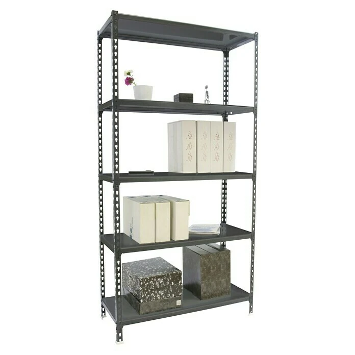 Simonrack Simonclick Metallregal Mega L X B X H: 40 X 120 X 200 Cm, Traglast: 180 Kg/Boden, Anzahl Böden: 5 Stk., Stecken, Anthrazit/Silber 5 Simonrack Simonclick Metallregal Mega L X B X H: 40 X 120 X 200 Cm, Traglast: 180 Kg/Boden, Anzahl Böden: 5 Stk., Stecken, Anthrazit/Silber – Bild 3